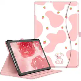 Kitcheniva - Multi Angle Stand Protective Case Cover For 11'' Samsung Galaxy Tab A9+ Cow - Strawberry