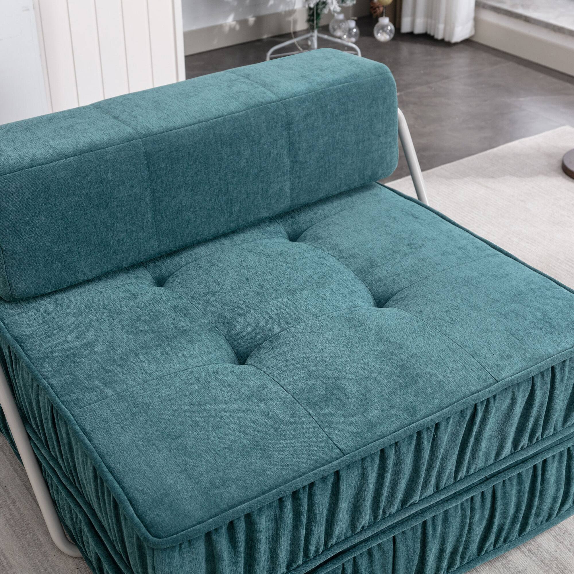 Alt View 6. GOODSILO - Convertible Folding Sofa Bed with Removable Back Cushion for Living Room Guest Room Home Office Apartment Small Space - Green.