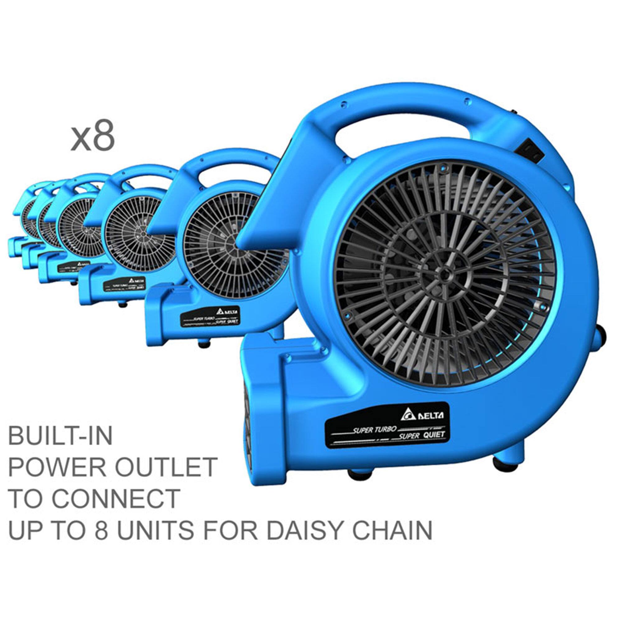 x8 LE DELTA SUPER TURBO BUILT-IN POWER OUTLET TO CONNECT UP TO 8 UNITS FOR DAISY CHAIN