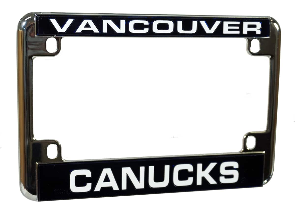 Rico Industries - Vancouver Canucks Chrome Motorcycle, RV or Trailer License Plate Frame - Multi