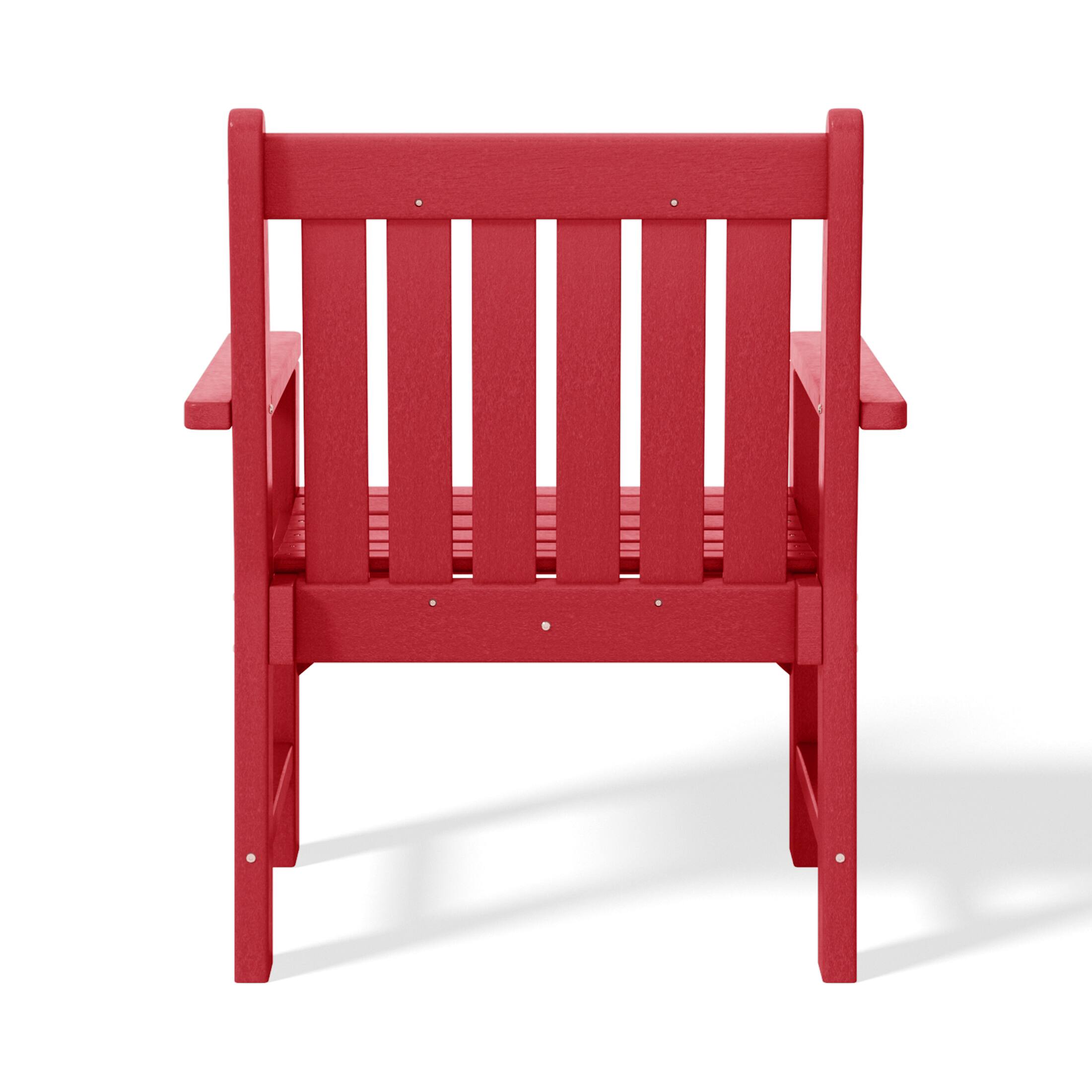 Alt View 3. WestinTrends - WestinTrends Malibu Outdoor Patio 2-Piece HDPE Adirondack Garden Chair with Square Adirondack Side Table Set - Red.