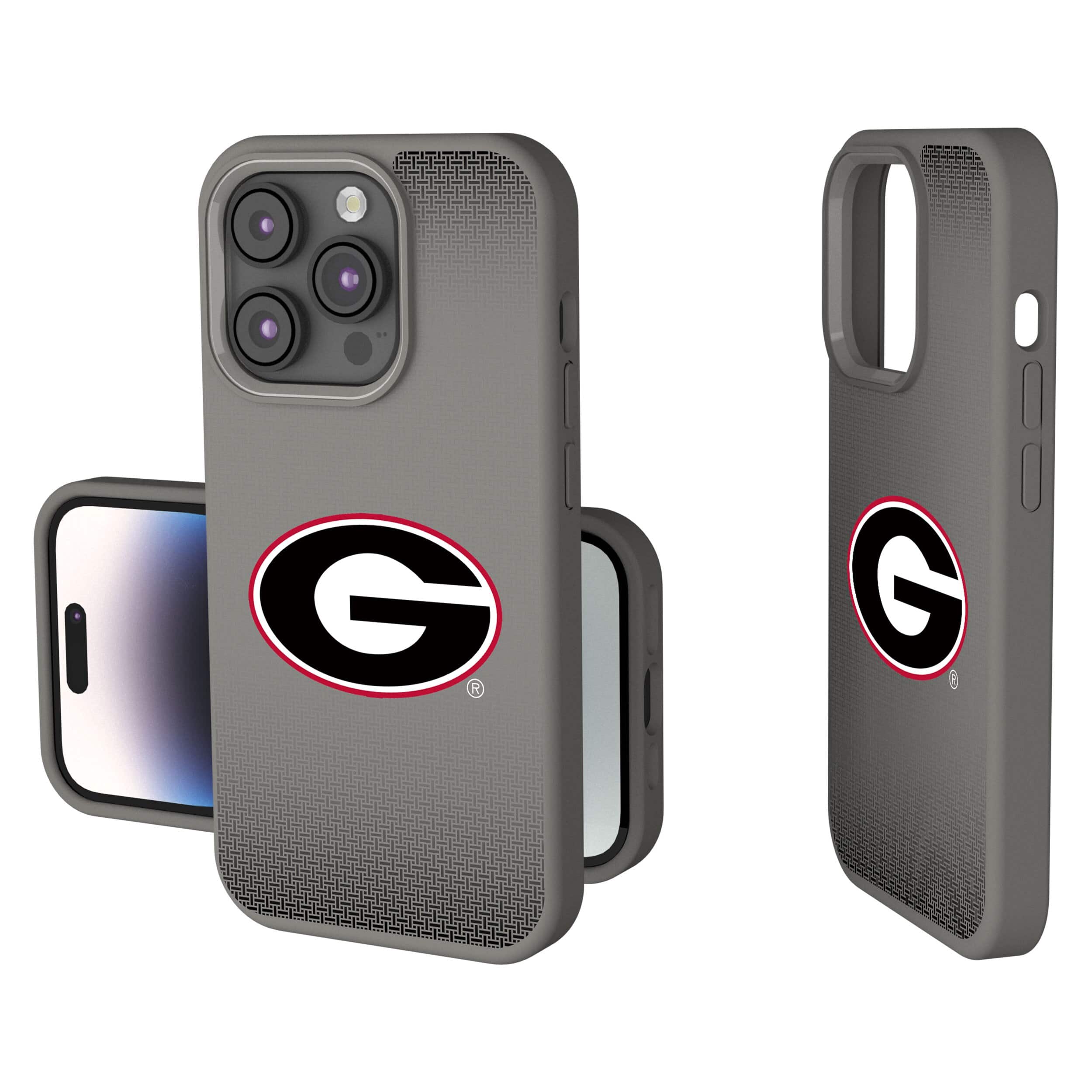 Keyscaper - NCAA - Georgia Bulldogs Linen Logo iPhone Soft Touch Case - 15 - Gray price history on PriceWatchPro