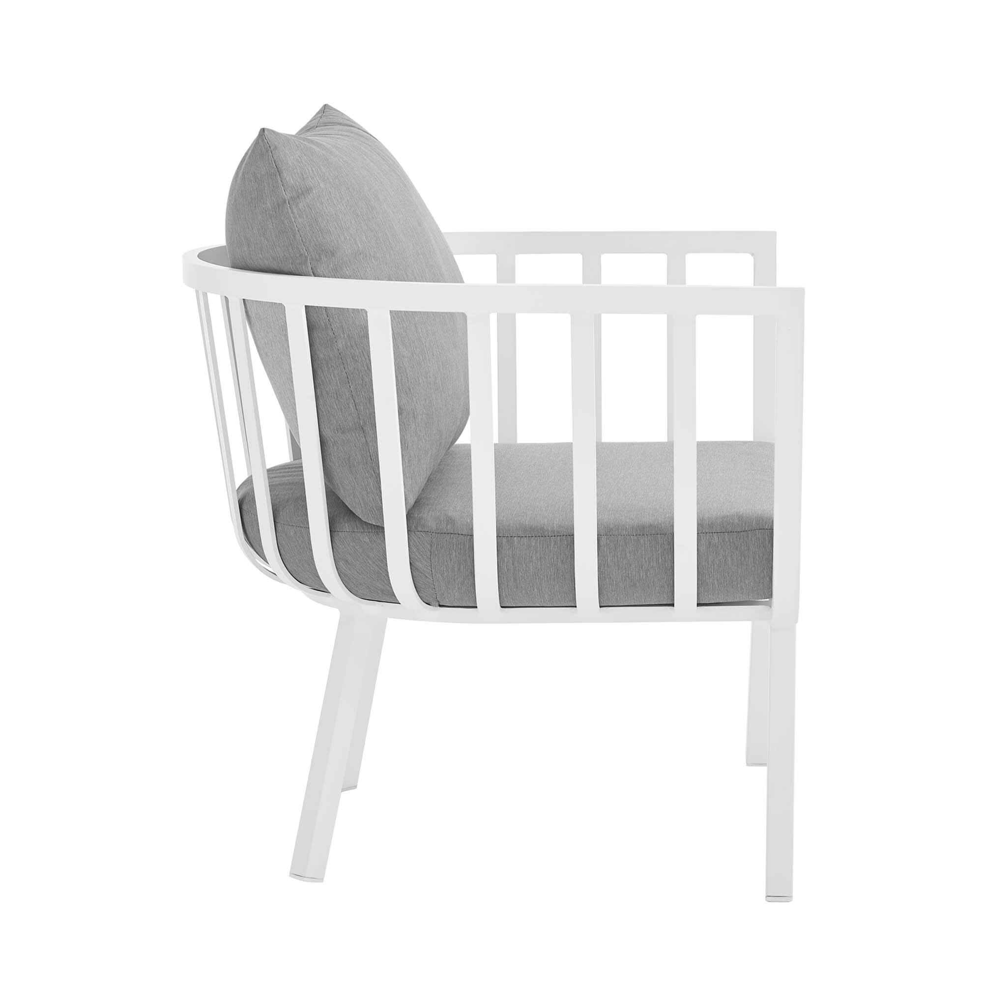 Back. Modway - Riverside Outdoor Patio Aluminum Armchair by Modway - White Gray.