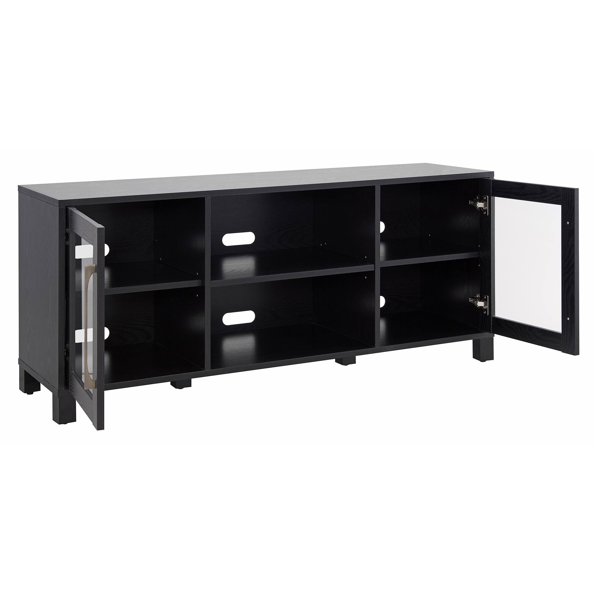 Alt View 15. Hudson&Canal - Quincy TV Stand for Most TVs up to 65" - Black Grain.