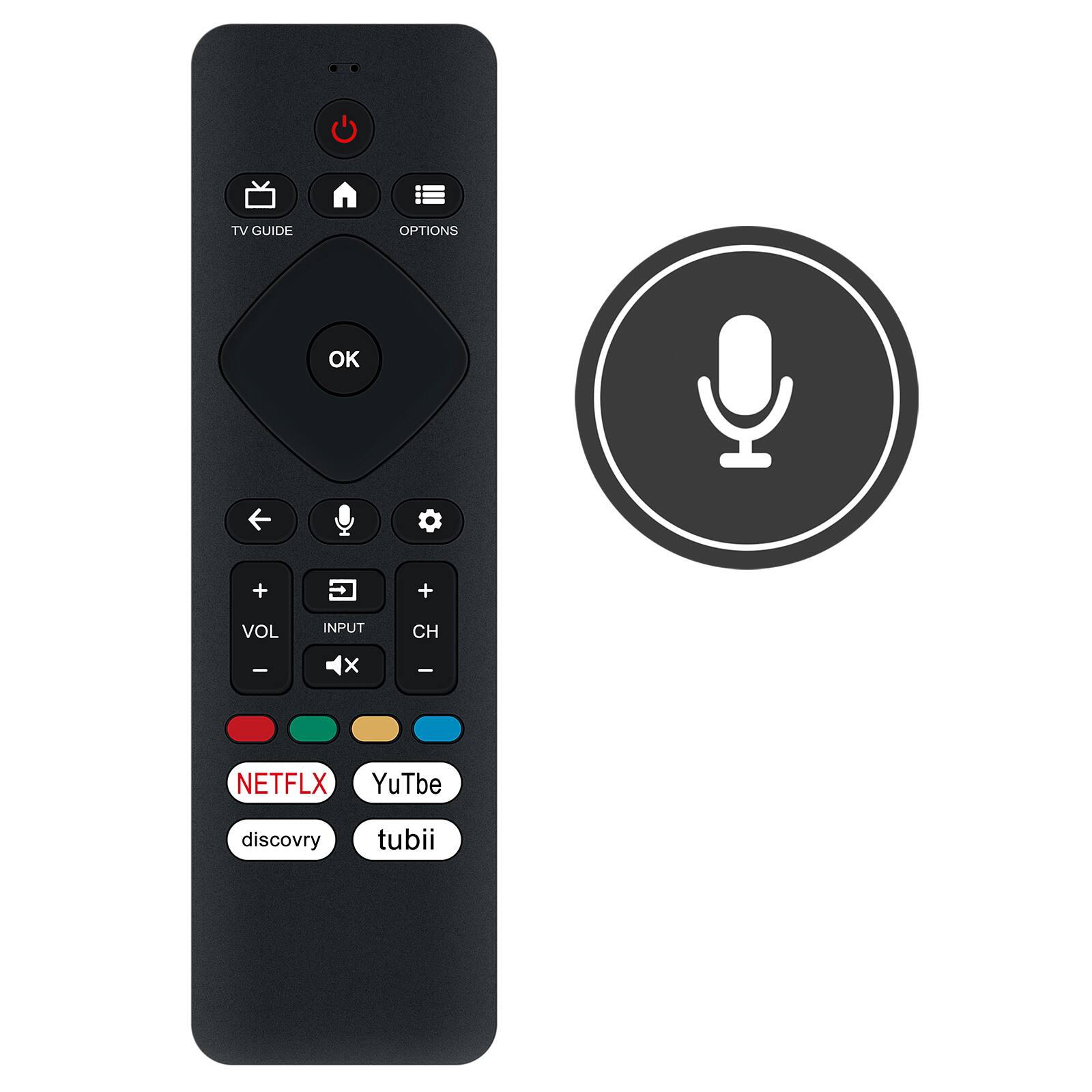 ALLIMITY - Voice Replacement Remote Control URMT26CND002, Fit for Philips Smart TV 43PUL7672/F7 50PUL7672/F7 50PUL7552/F7 55PUL7672 - Black