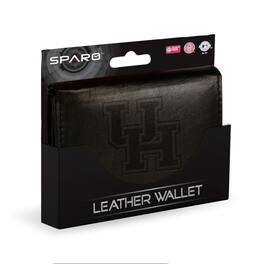Rico Industries - Houston Cougars Distressed Look Embossed Logo Black Leather Trifold Wallet - Multi