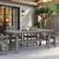 Angle. Famapy - HDPE Outdoor Dining Table with Umbrella Hole & Cap-Solid Panel Patio Table for 8 People Weatherproof & Low Maintenance - Gray.