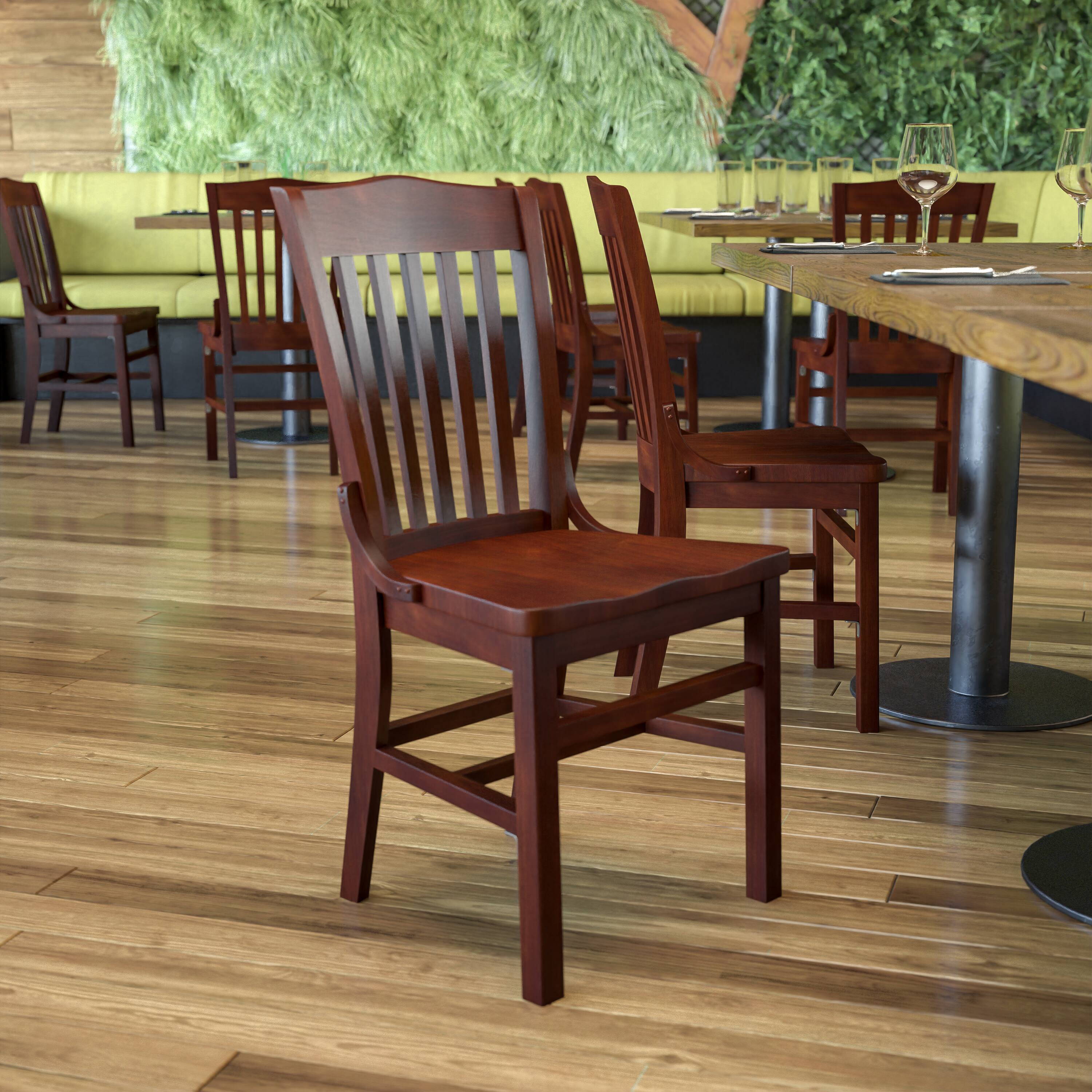 Alt View 1. Emma + Oliver - School House Back Wooden Restaurant Dining Chair - Mahogany.