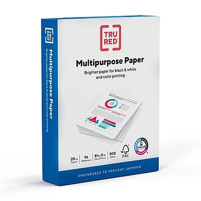 TRU RED
Multipurpose Paper
Brighter paper for black & white and color printing
20 L
96 Bright
8.5 x 11 in
500 Sheets
8% FSC
ENGINEERED TO PREVENT JAMMING