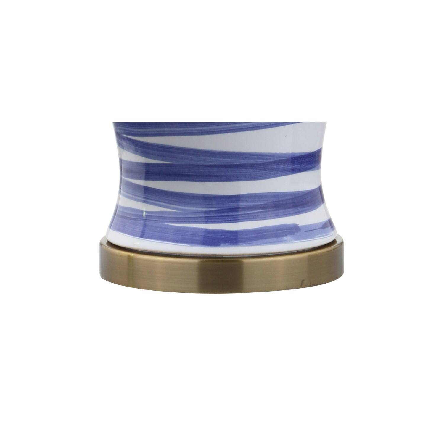 Alt View 7. Jonathan Y - Joelie 29" Ceramic LED Table Lamp, Blue/White - Blue/White.