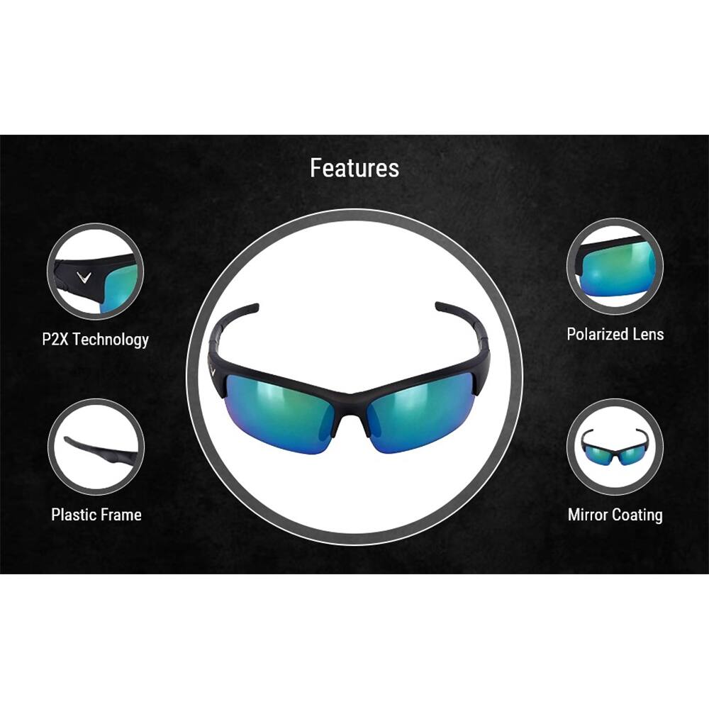 Features  
- P2X Technology  
- Polarized Lens  
- Plastic Frame  
- Mirror Coating