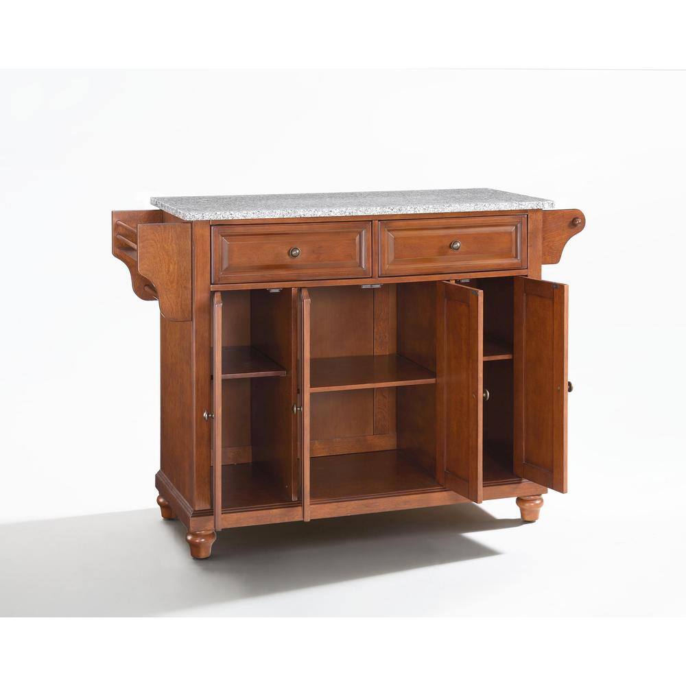Angle. Crosley Furniture - Cambridge Granite Top Full Size Kitchen Island/Cart - Cherry.