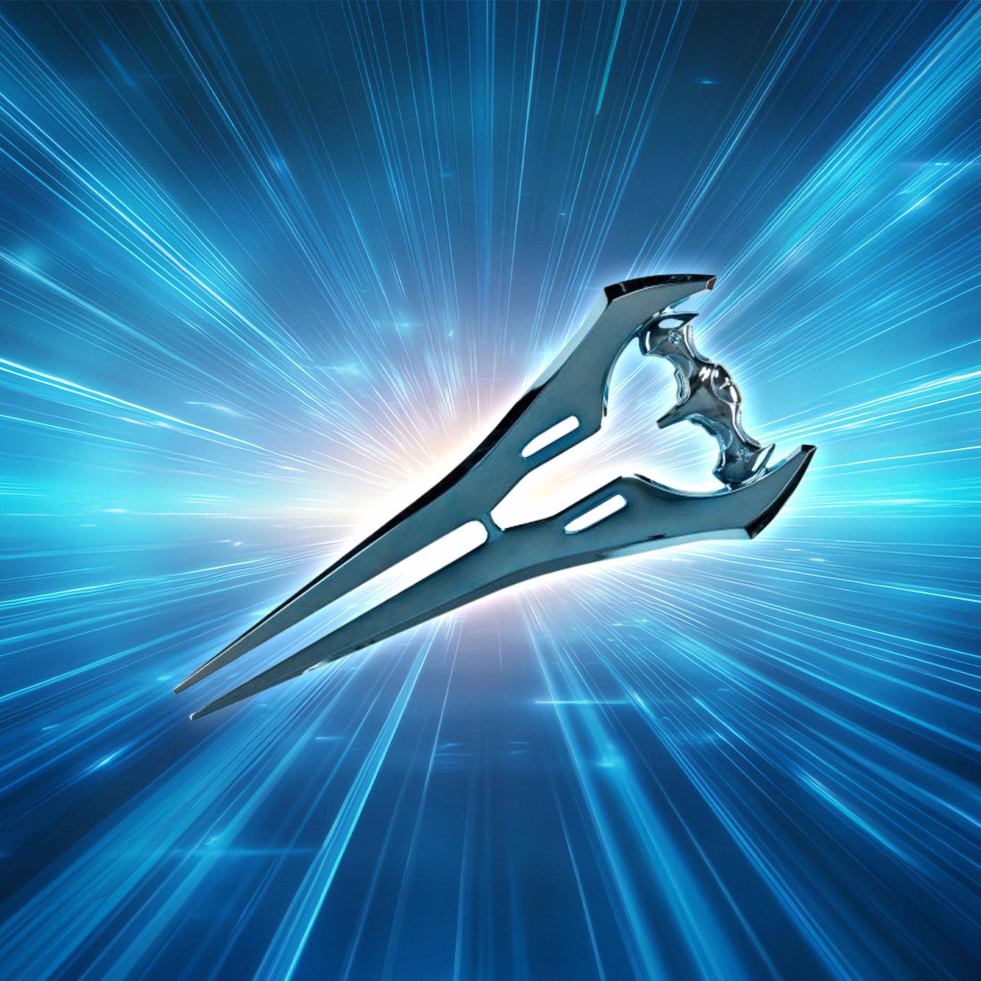 Alt View 1. Disguise - HALO Chrome Energy Sword Costume Accessory - Blue.