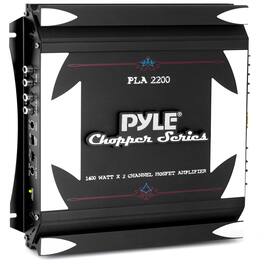 Pyle - PLA2200 2-Channel Car Stereo Amplifier 1400W, Bridgeable MOSFET with Bass Boost Control