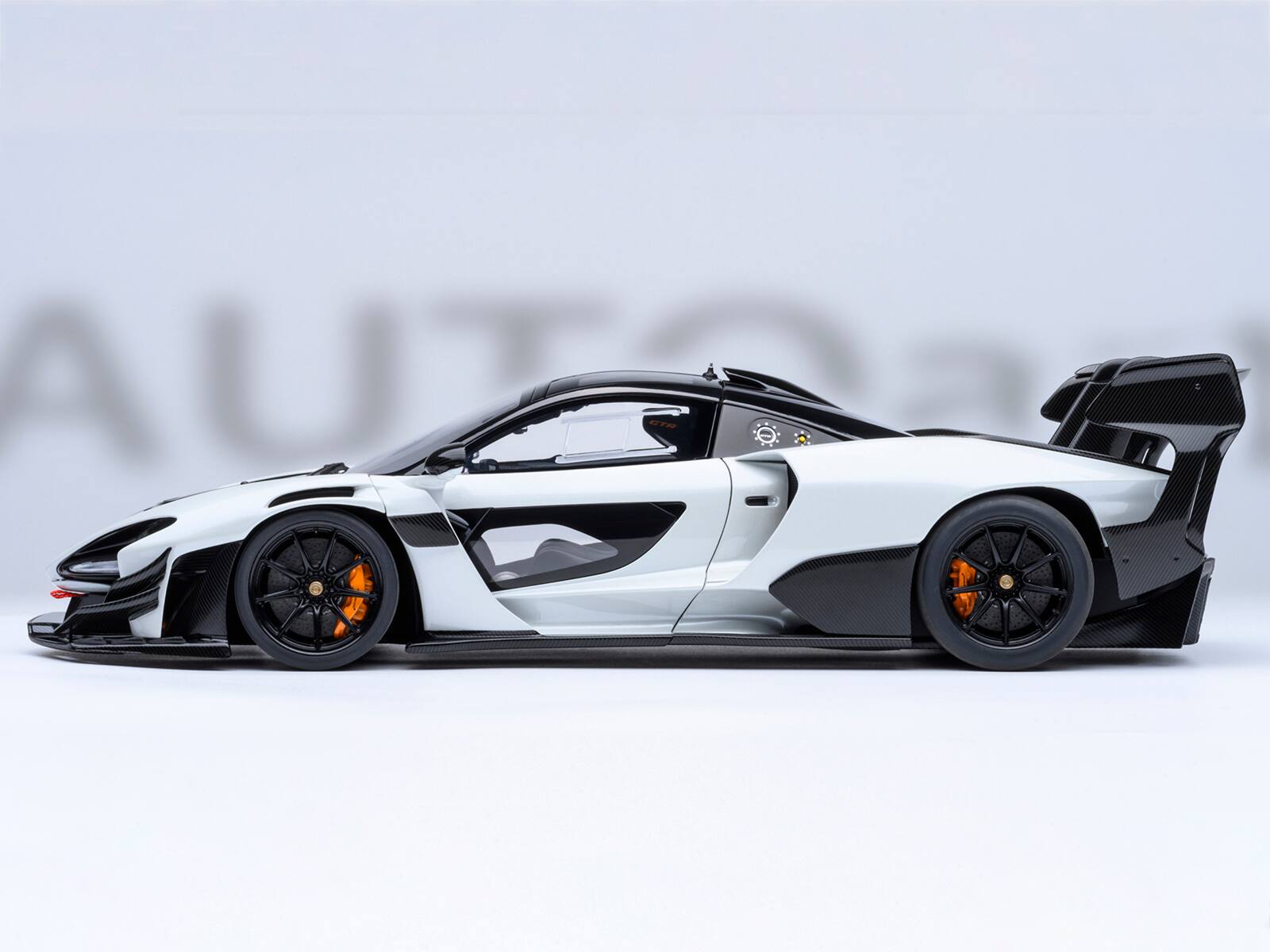 Alt View 5. Autoart - McLaren Senna GTR Silica White with Black Top 1/18 Model Car by Autoart.