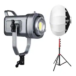 GVM - PR150D 150W Bi-Color LED Video Light, Bundle with Glow 20" Quick Ball Lantern Softbox and Flashpoint 9.5' Pro