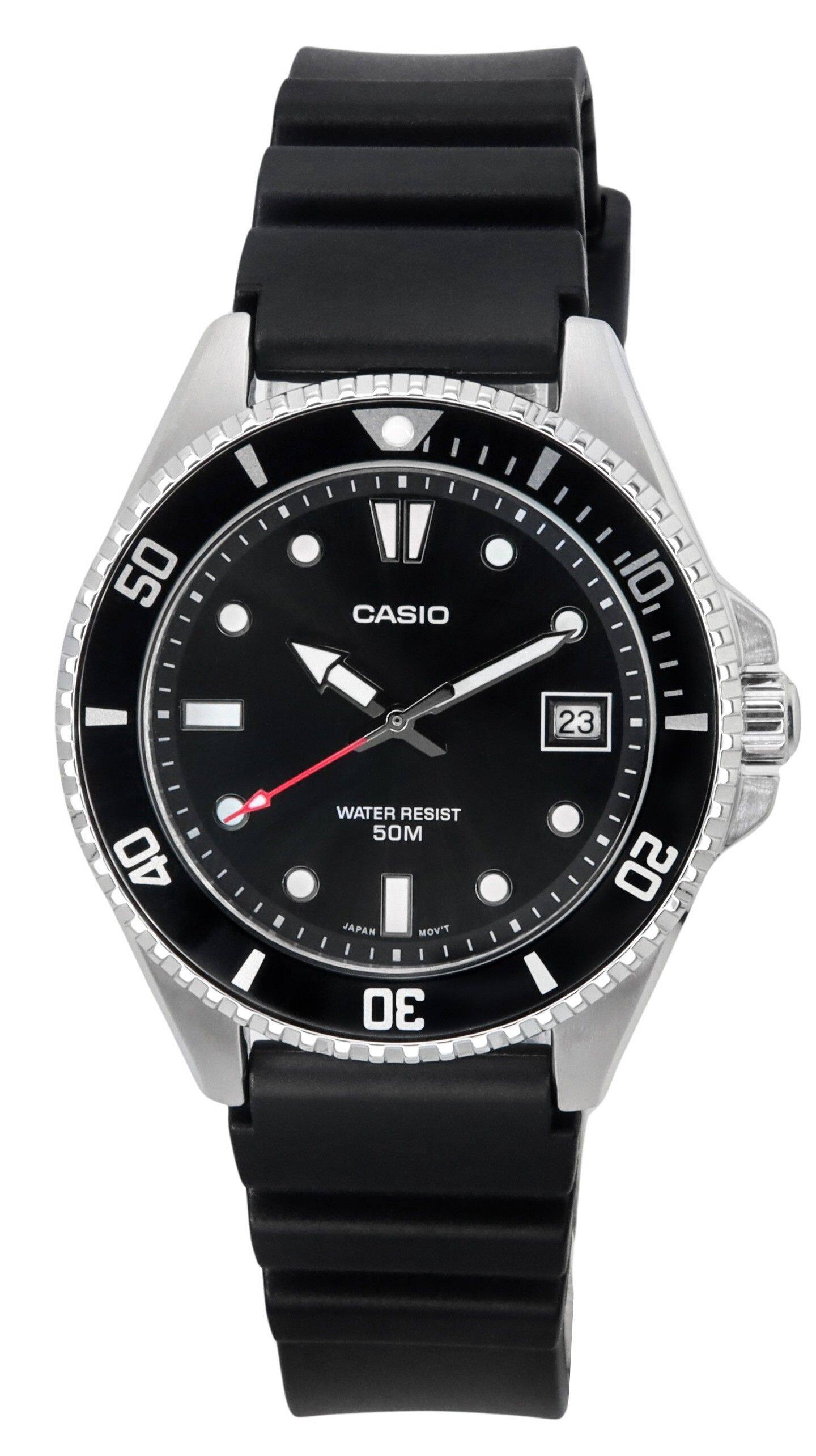 Casio - Analog Quartz MDV-10-1A1 Mens Watch Resin Strap Dial - Black