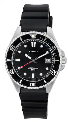 Casio - Analog Quartz MDV-10-1A1 Mens Watch Resin Strap Dial - Black