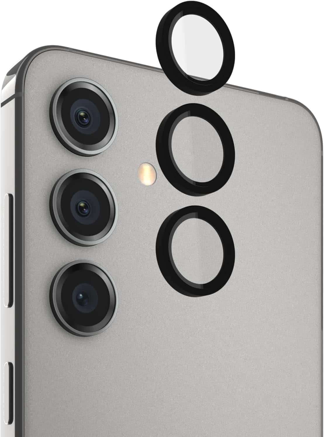 Case-Mate - Samsung Galaxy S24 Aluminum Ring HD Lens Protectors - Black Aluminum Rings