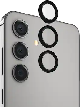 Case-Mate - Samsung Galaxy S24 Aluminum Ring HD Lens Protectors - Black Aluminum Rings