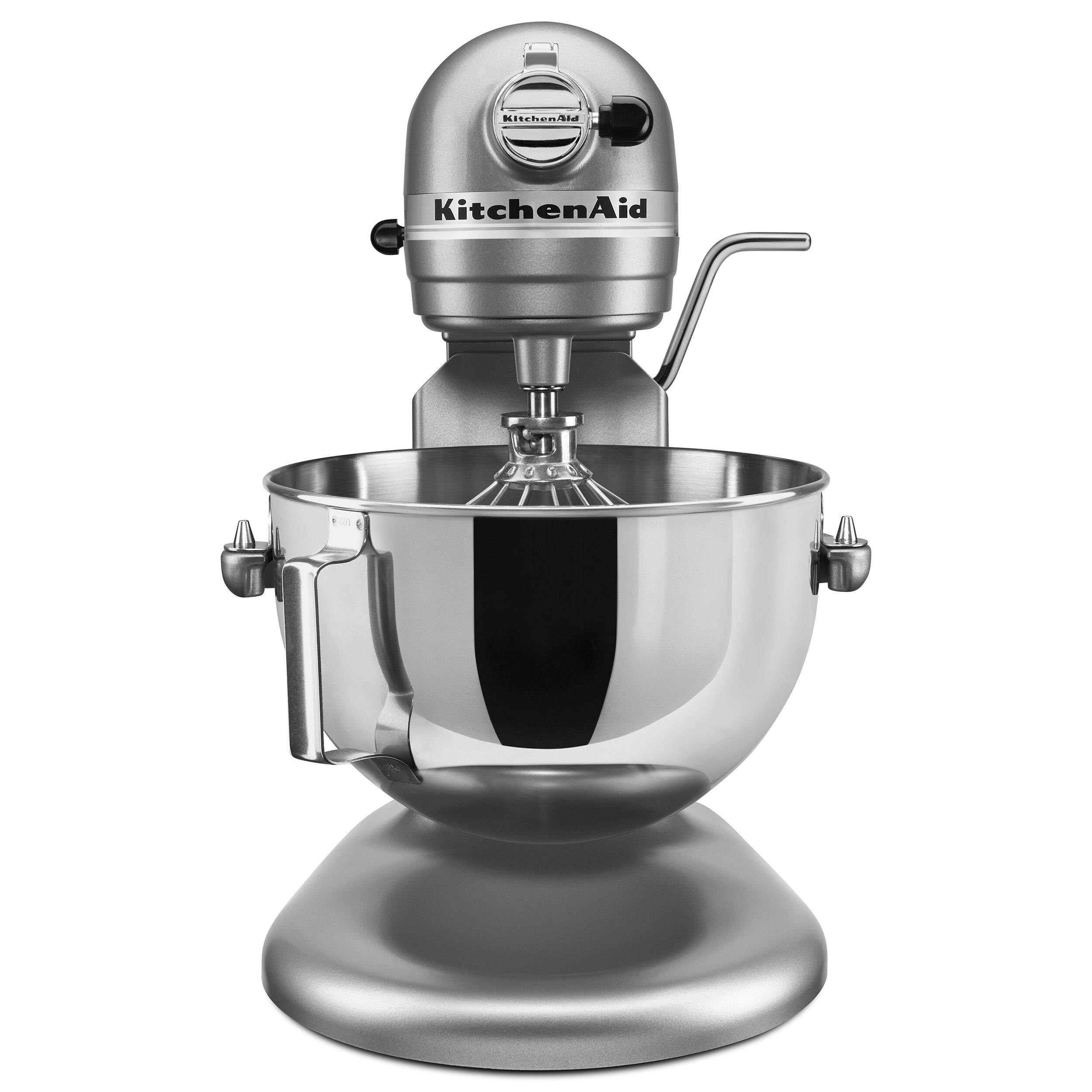 Angle. KitchenAid - Professional 5 Plus Series 5 Quart Bowl-Lift Stand Mixer - KV25G0XSL - Silver.