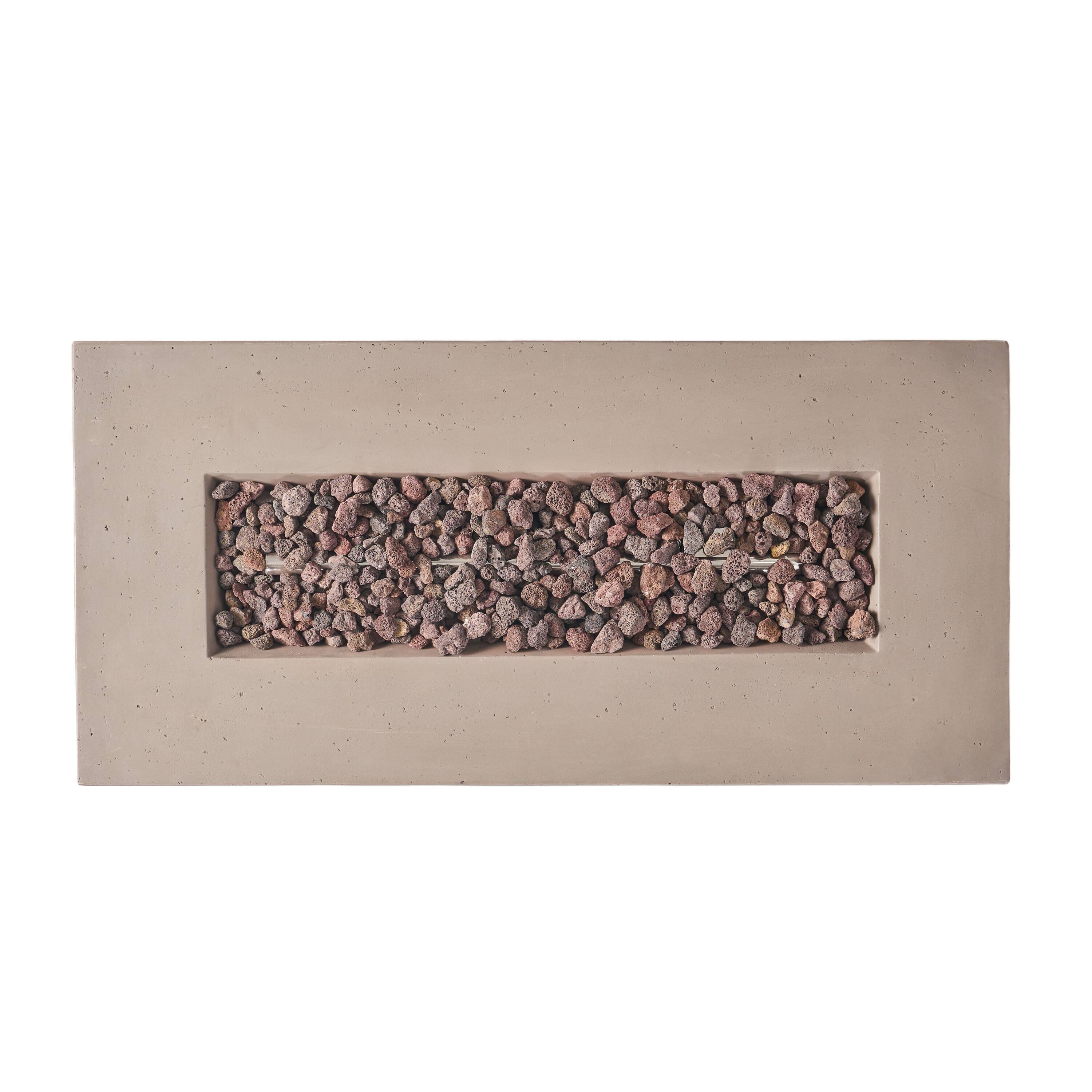 Alt View 8. APRILSOUL - 40 inch Outdoor 40000 BTU Rectangular MgO Concrete Propane Fire Pit Dark Grey - LIGHT GREY.