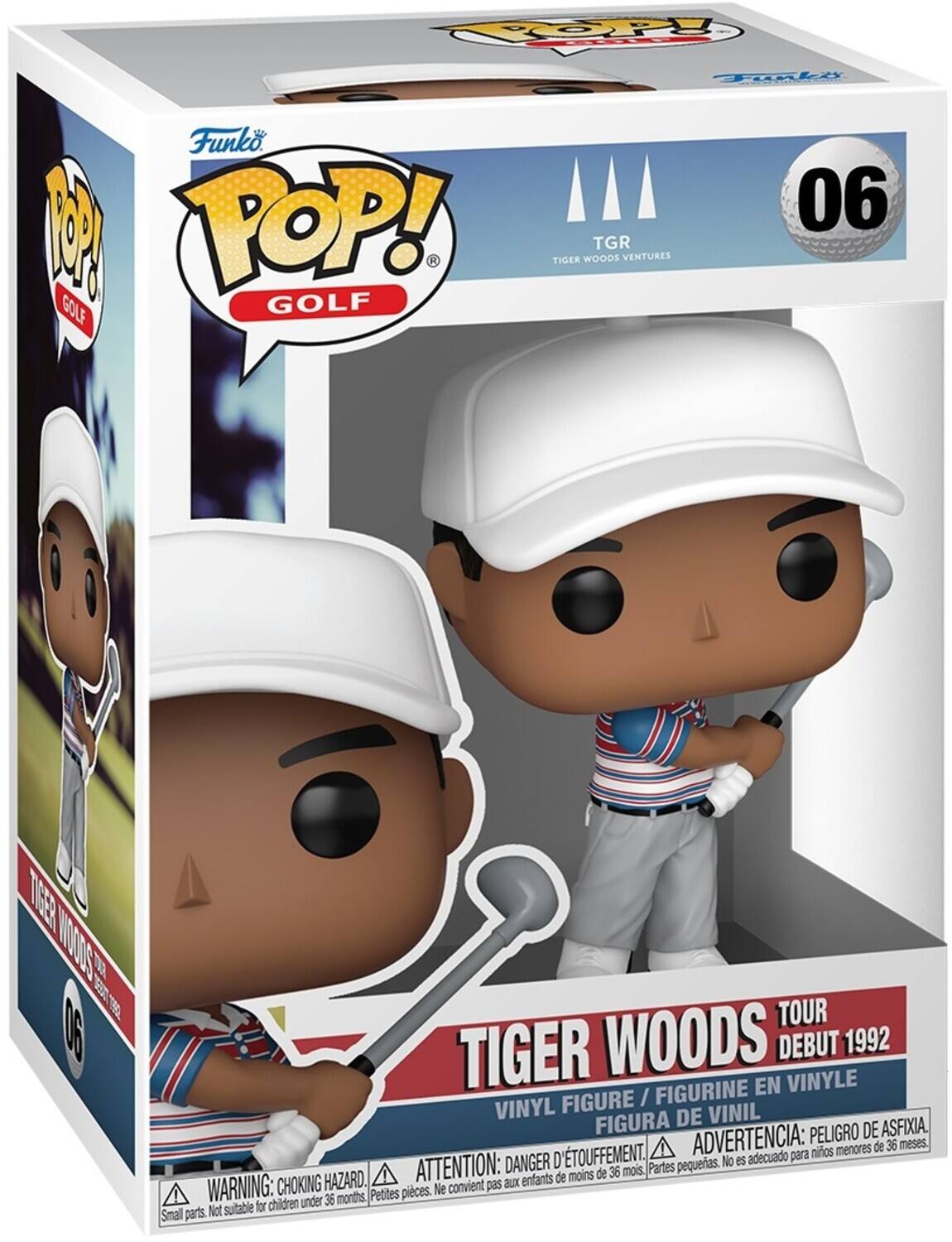 TOPOP! POP! 06 TGR TIGER WOODS VENTURES GOLF GOLF TAE MOODS 1 06 TOUR TIGER WOODS DEBUT 1992 FIGURINE EN VINYLE FIGURE / VINYL DE VINIL FIGURA DE VINIL PELIGRO DE ASFIXIA D'ÉTOUFFEMENT. ADVERTENCIA: para niños menores de 36 meses DANGER pequeñas. No es adecuado HAZARD. ATTENTION: aux enfants de moins de 36 mois. Partes WARNING: CHOKING Petites pièces. Ne convient pas for children under 36 months, Small parts. Not suitable