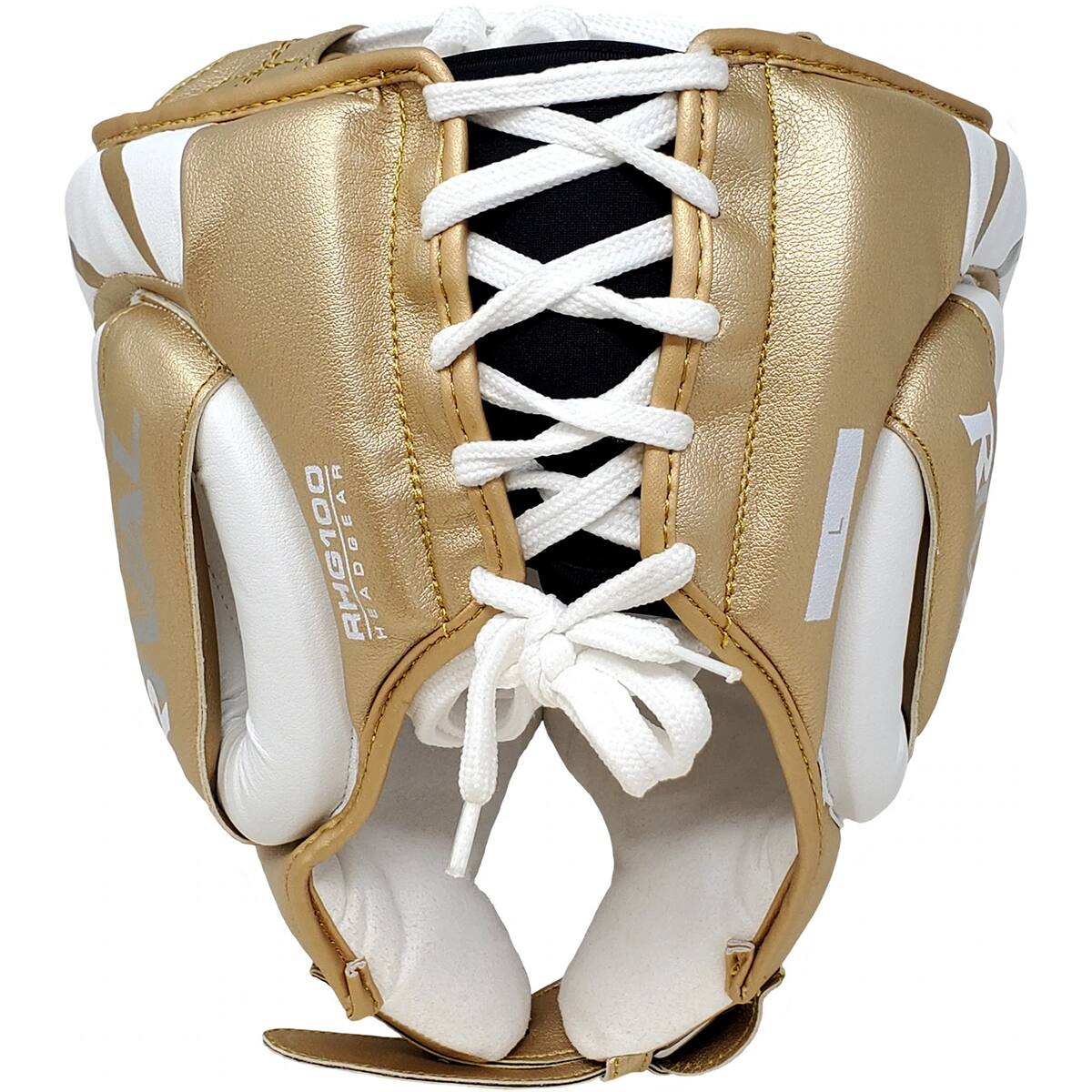 Alt View 2. RIVAL - Rival Boxing RHG100 Professional Headgear - Medium - White/Gold - White/Gold.