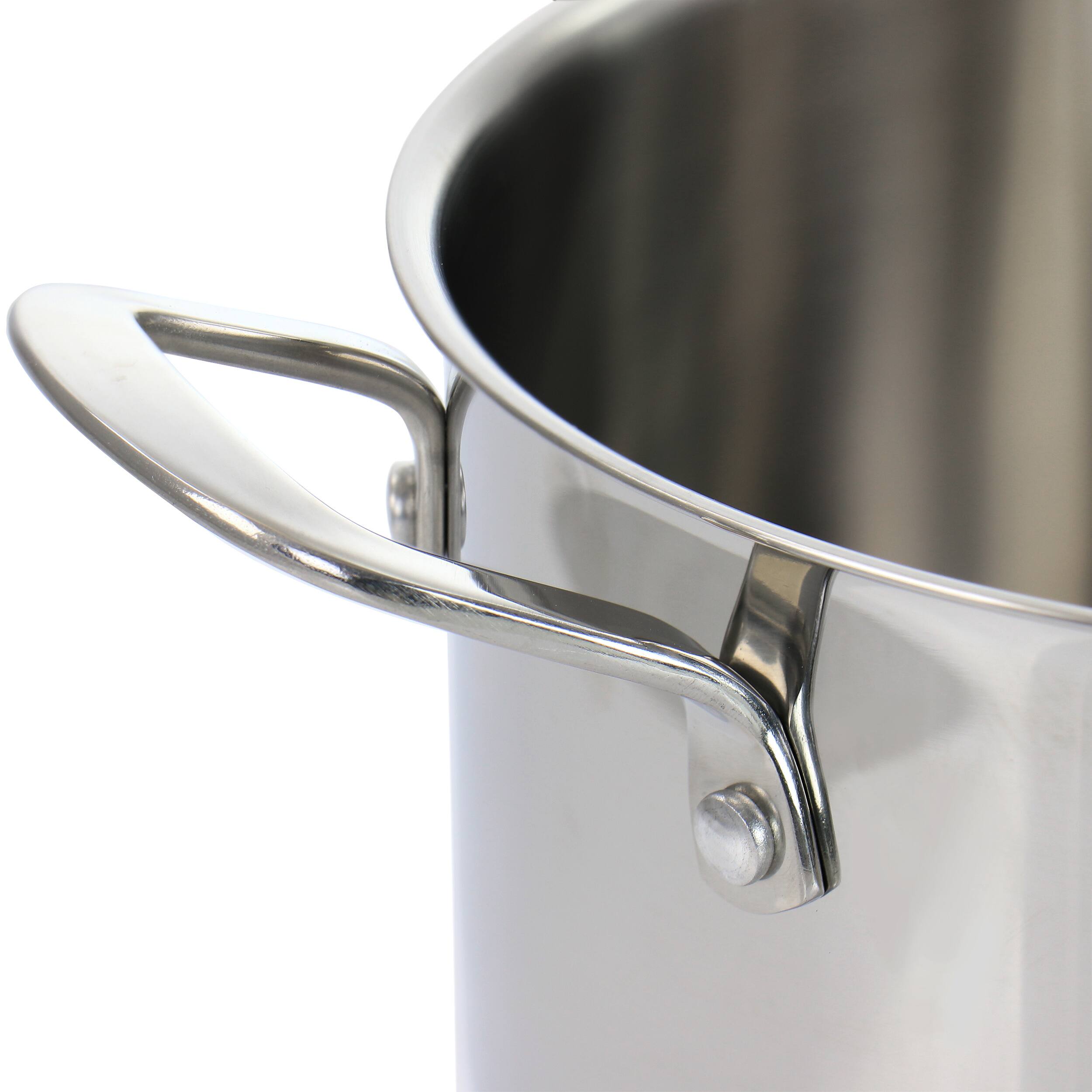 Alt View 4. Martha Stewart - Martha Stewart 5 Quart Stainless Steel Dutch Oven with Vented Glass Lid - Silver.