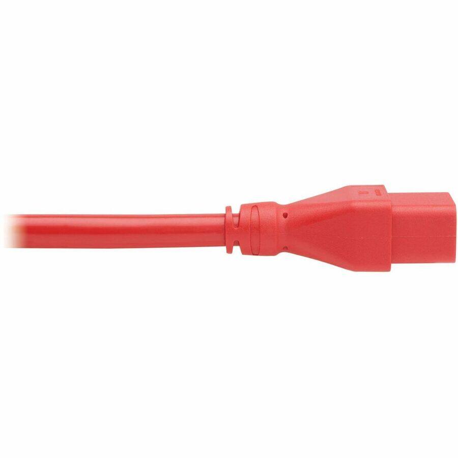 Alt View 5. Tripp Lite - Eaton Tripp Lite Series Power Extension Cord, C20 to C19 - Heavy-Duty, 20A, 250V, 12 AWG, 6 ft. (1.8 m), Red - For - Red.