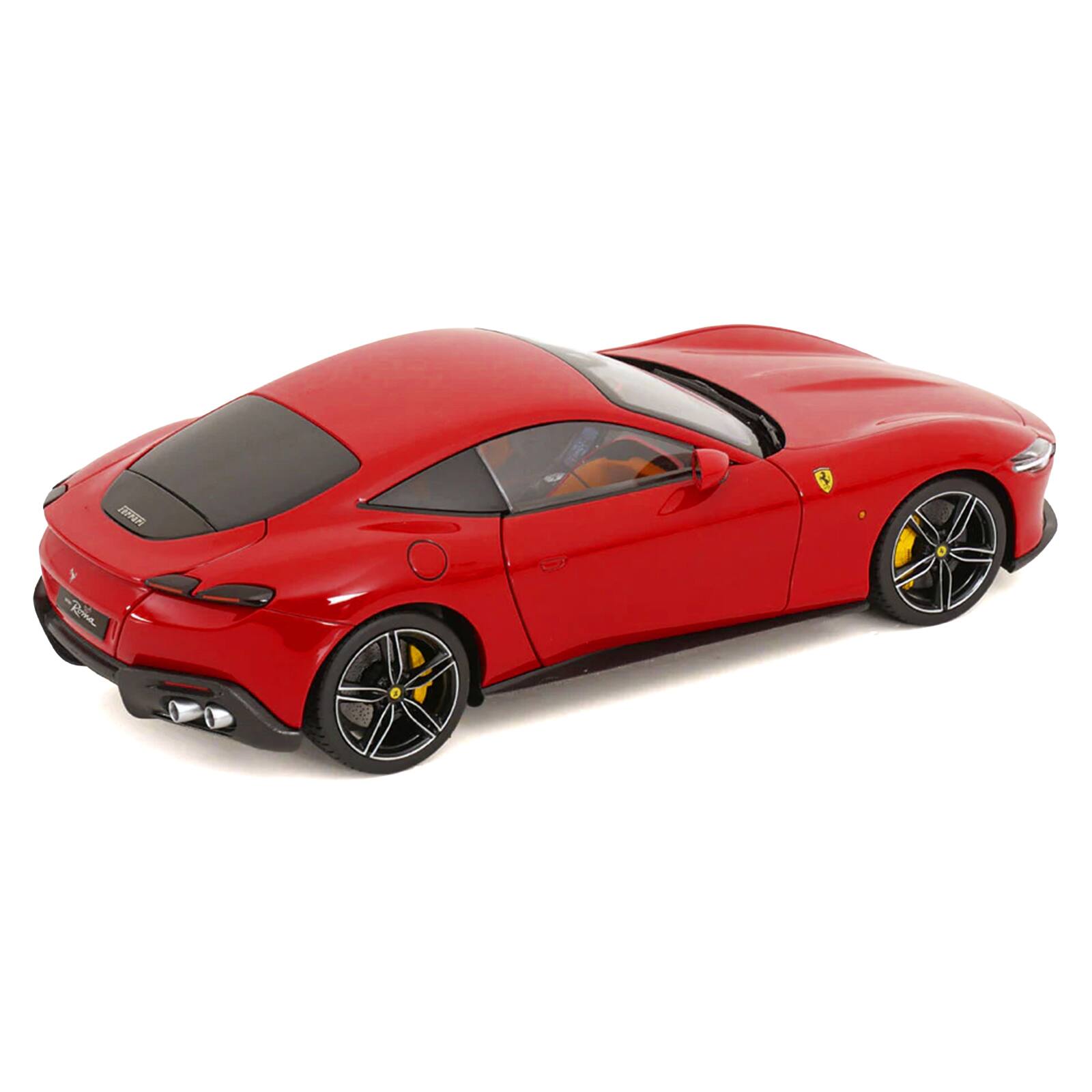 Alt View 4. Polistil - 2019 Ferrari Roma Red with Orange Interior 1/18 Diecast Model Car by Polistil.