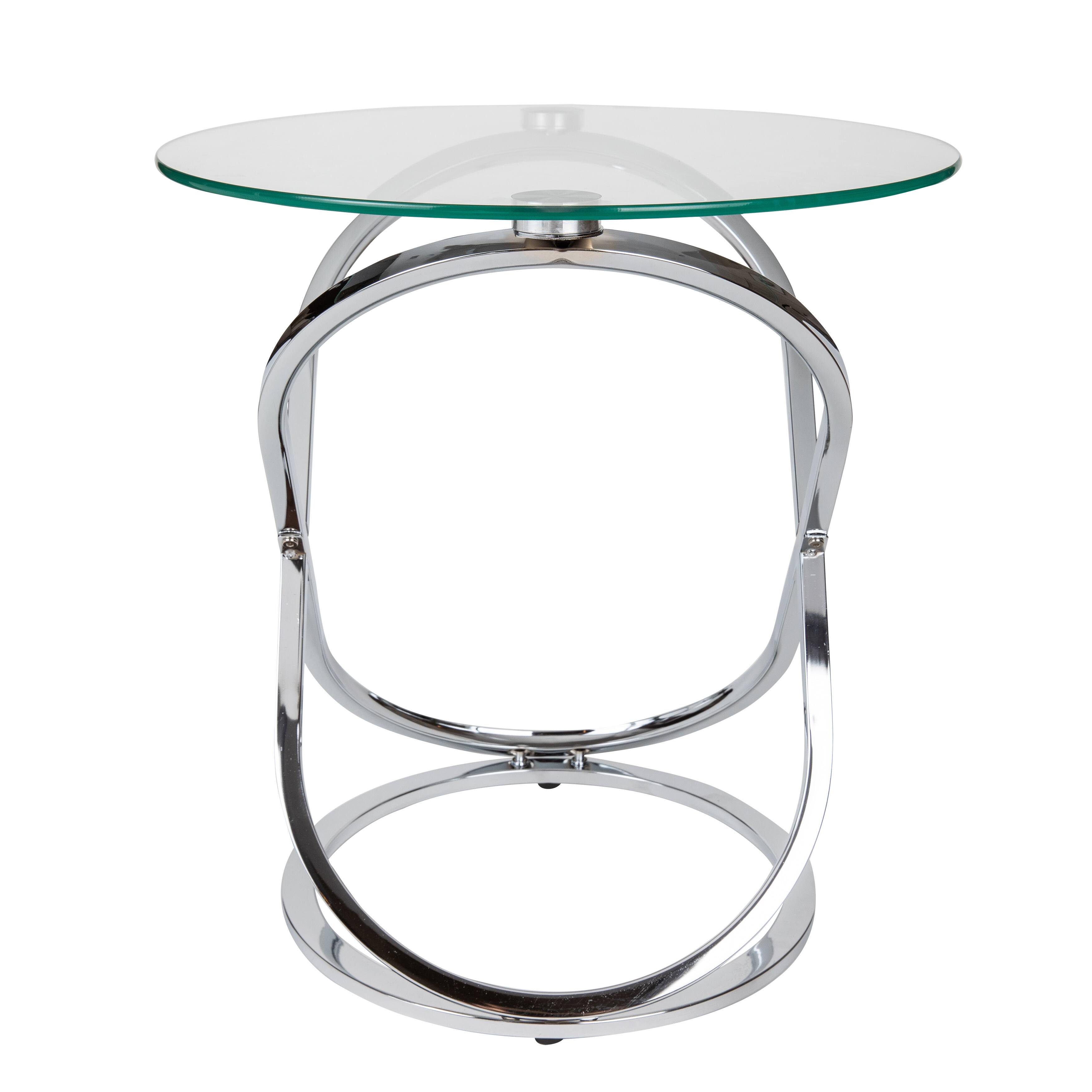 Alt View 6. Danya B - Danya B. Galaxy Chrome and Tempered Glass Round End Table - Silver.