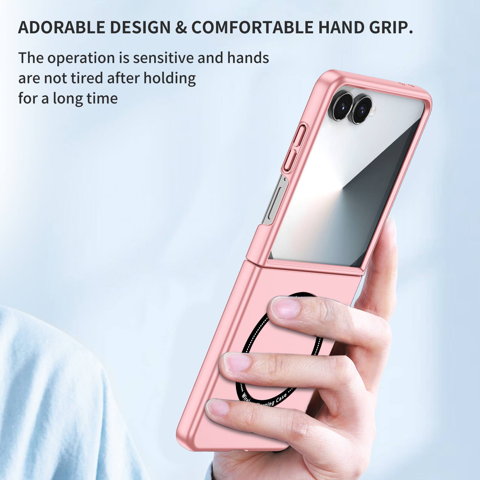 ADORABLE DESIGN & COMFORTABLE HAND GRIP.  
The operation is sensitive and hands are not tired after holding for a long time