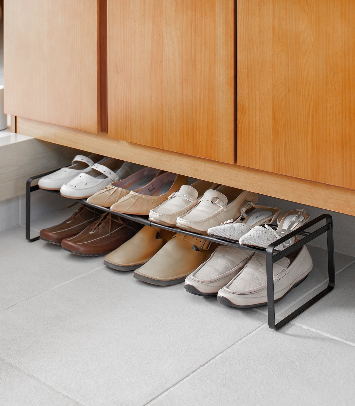 Yamazaki Home - Stackable Shoe Rack (7" H) - Steel - Black