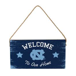 Evergreen Enterprises - North Carolina Tar Heels 6" x 11" Welcome Home Wood Wall Sign with Rope Hanger - Multicolor