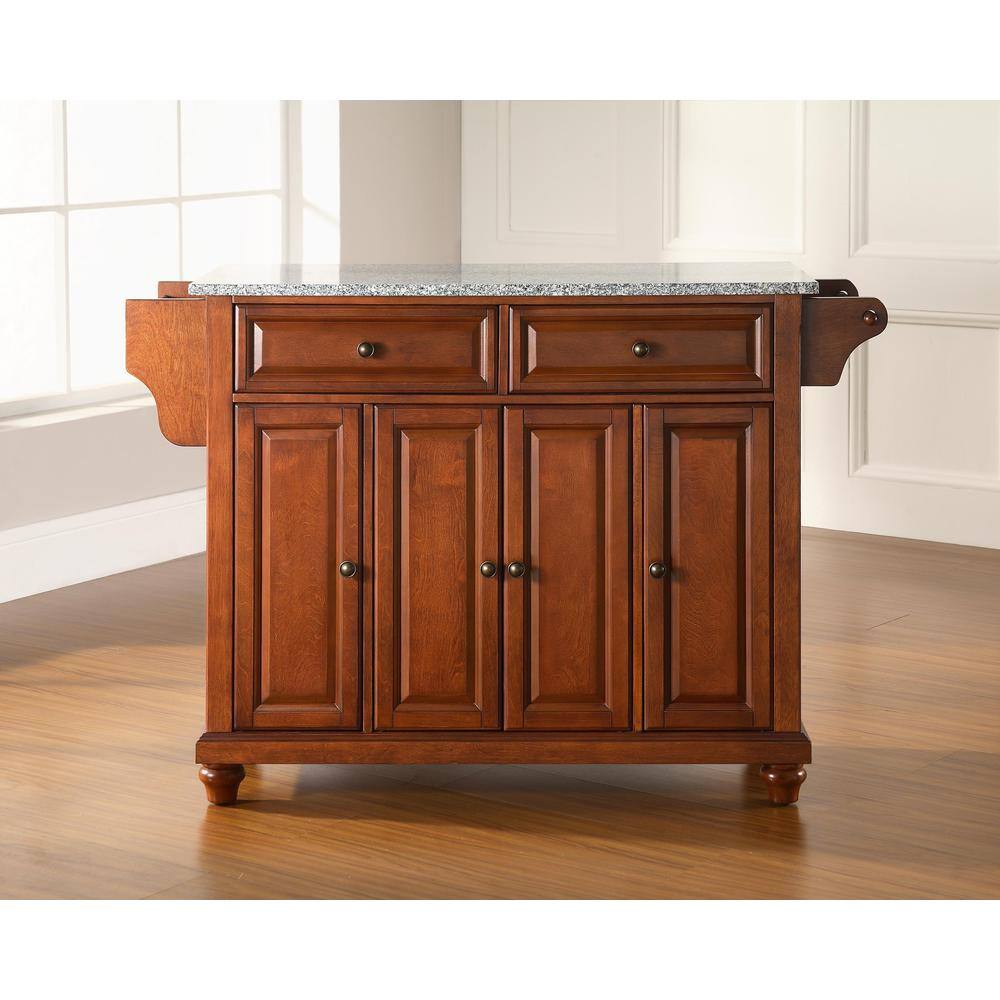 Alt View 1. Crosley Furniture - Cambridge Granite Top Full Size Kitchen Island/Cart - Cherry.