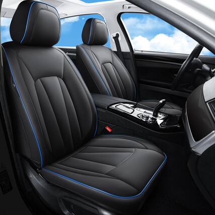 Front. VEGA AUTOMOTIVE - Car Seat Covers Full Set Breathable And Waterproof Faux Leather Automotive For Cars Luxury Universal Fit Suv - Tan.