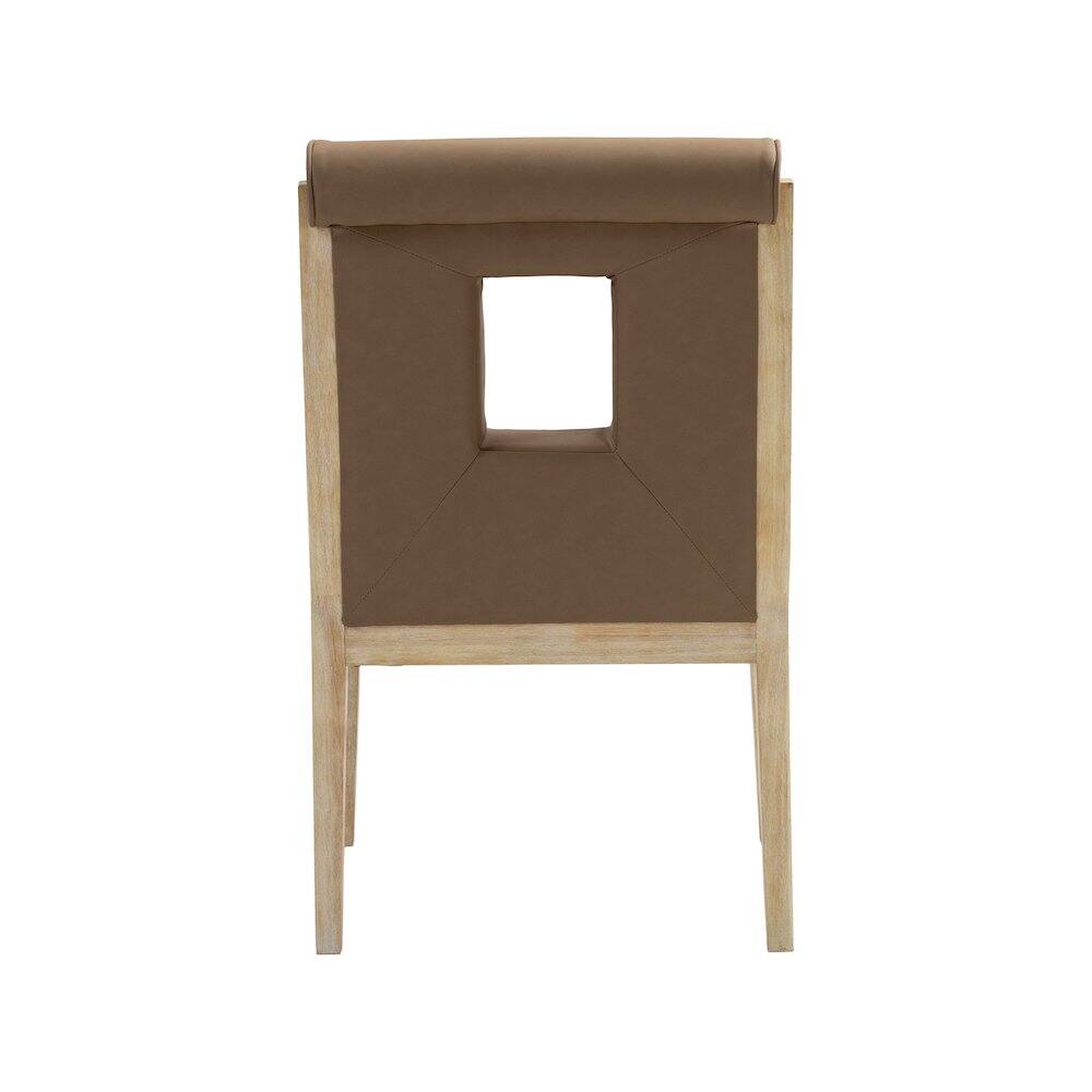 Alt View 4. Meridian Furniture - Gwendolyn Brown Vegan Leather Dining Arm Chair - Brown.