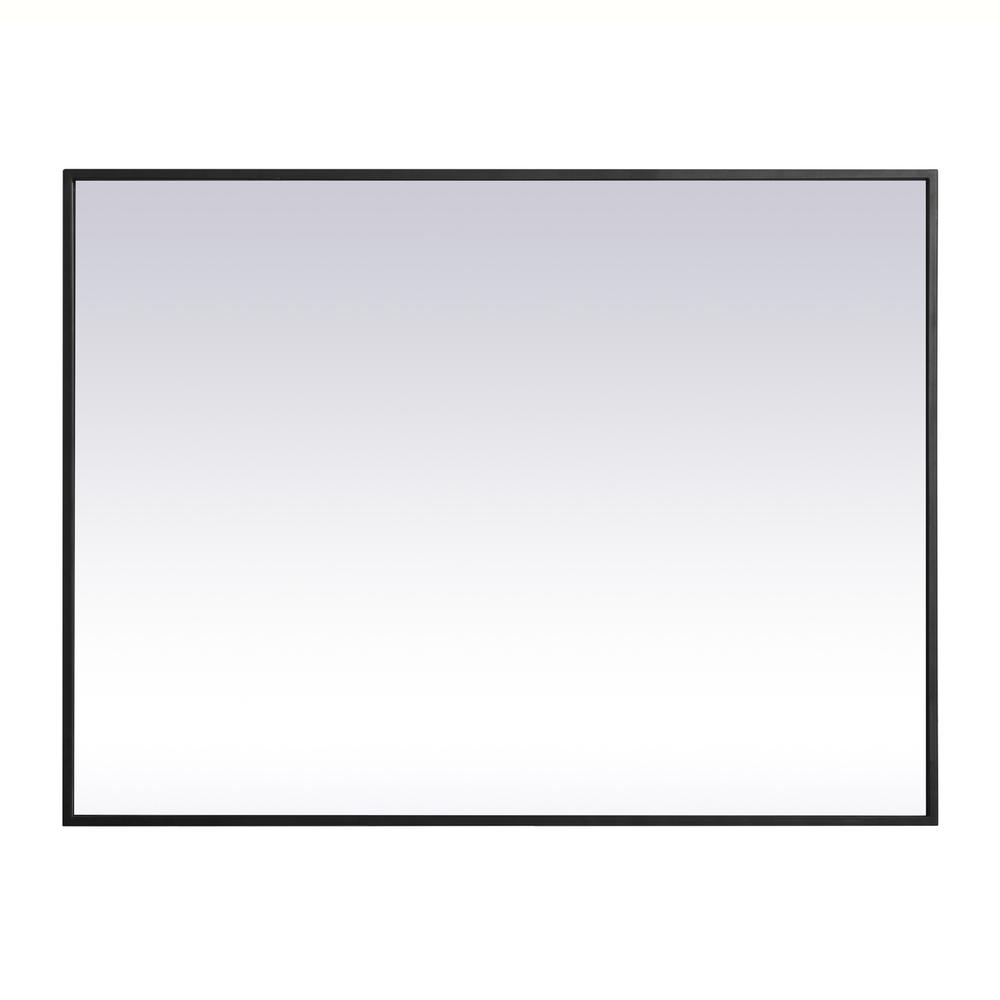 Back. Elegant Decor - Metal frame rectangle mirror 27 inch in Black - Black.