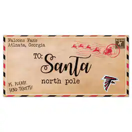 Fan Creations - Atlanta Falcons 6'' x 12'' Letter to Santa Sign - Multicolor