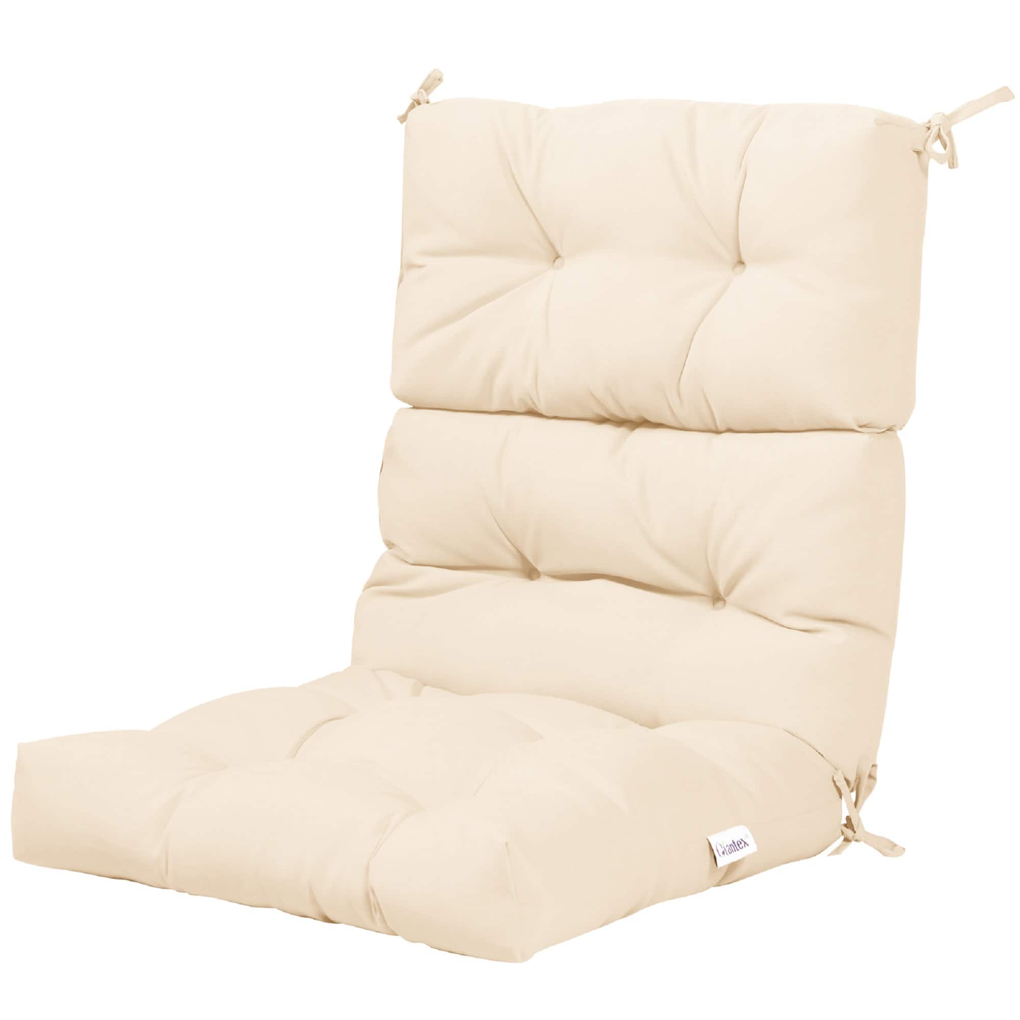 Costway - 22" x44" Indoor Outdoor Back Chair Cushion Tufted Pillow Patio Seating Pad - Beige
