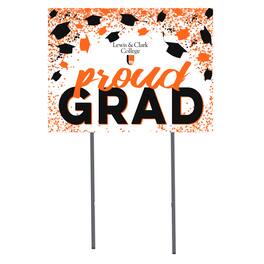 Jardine - Lewis & Clark College Pioneers 18" x 24" Proud Grad Yard Sign - White