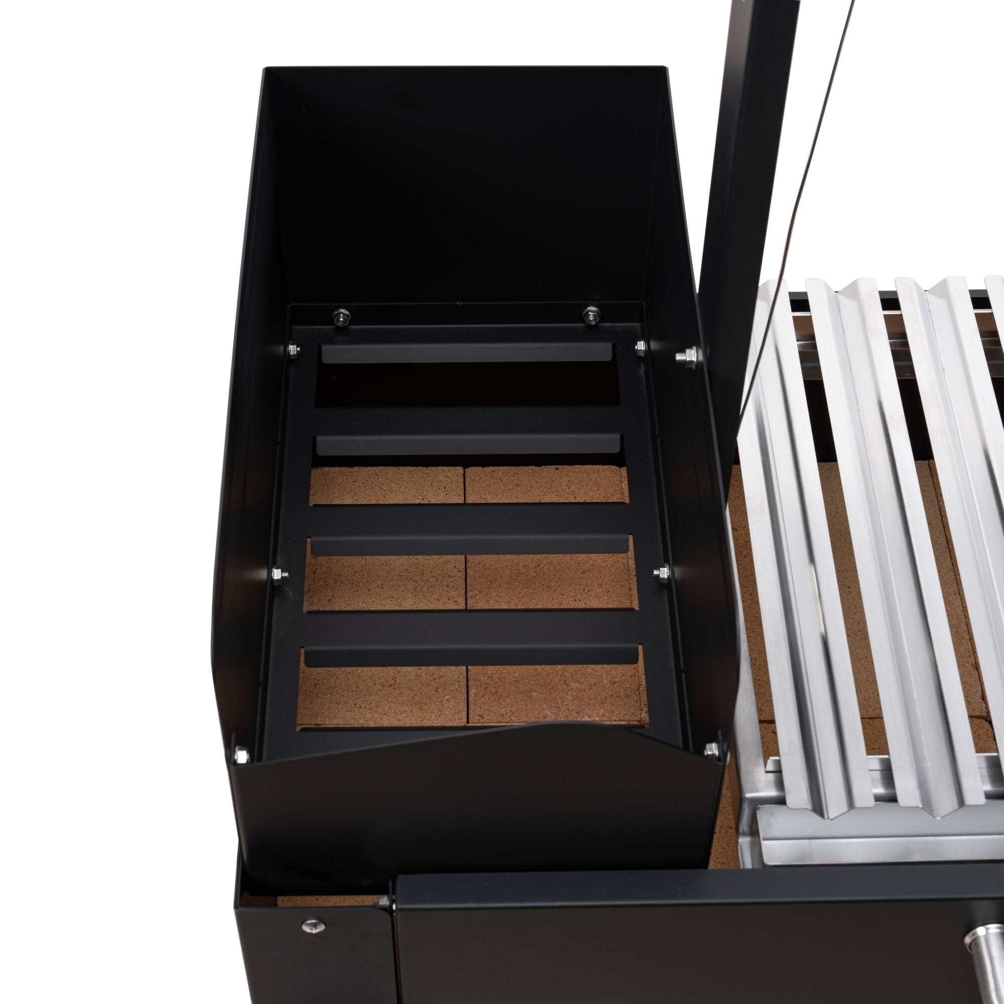 Alt View 7. Koolmore - 54 in. Argentine Charcoal Grill with Interchangeable V-Grates, Outdoor BBQ, in Black (KM-OG-AV-54) - Black.