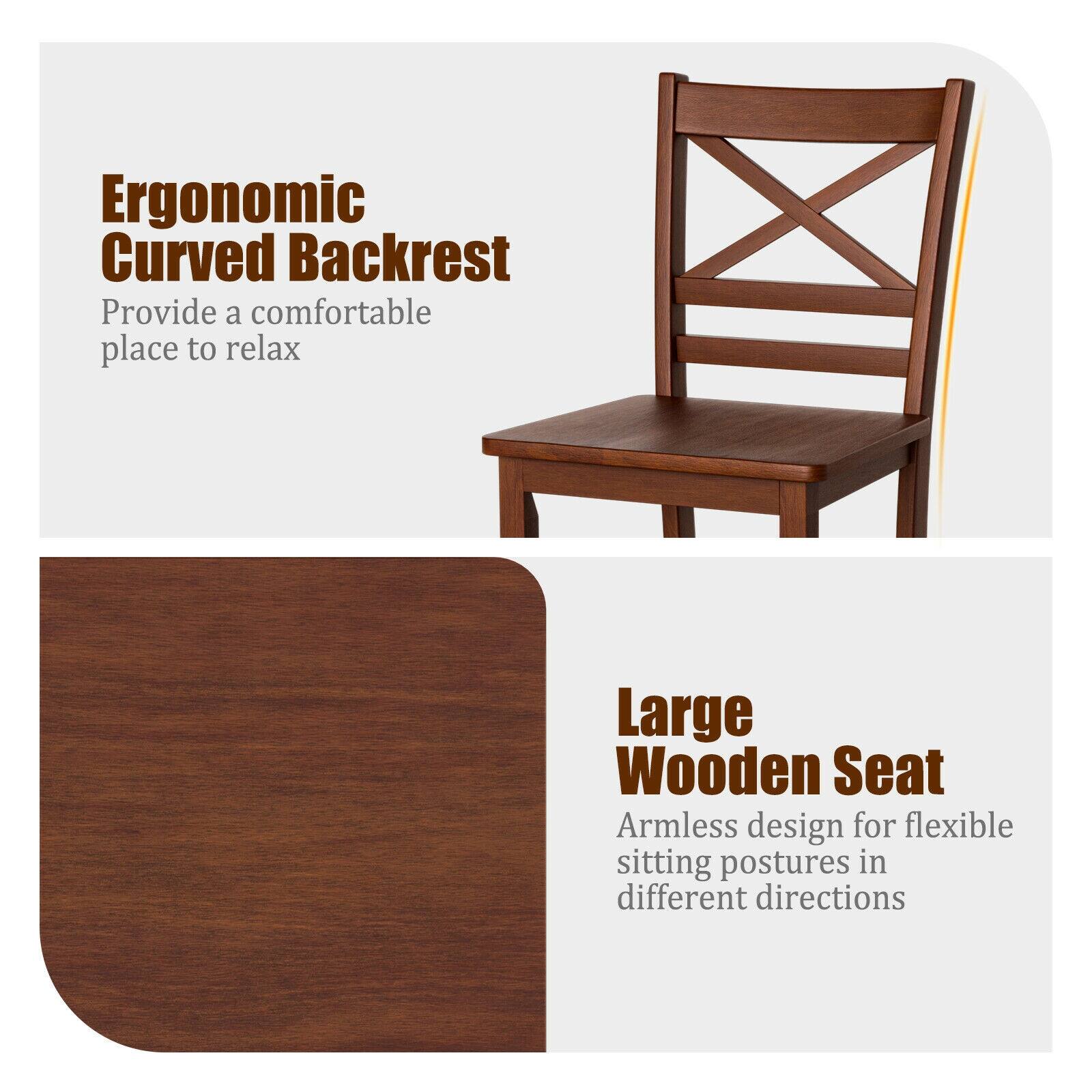 Ergonomic Curved Backrest, Provide a comfortable place to relax, Large Wooden Seat, Armless design for flexible sitting postures in different directions