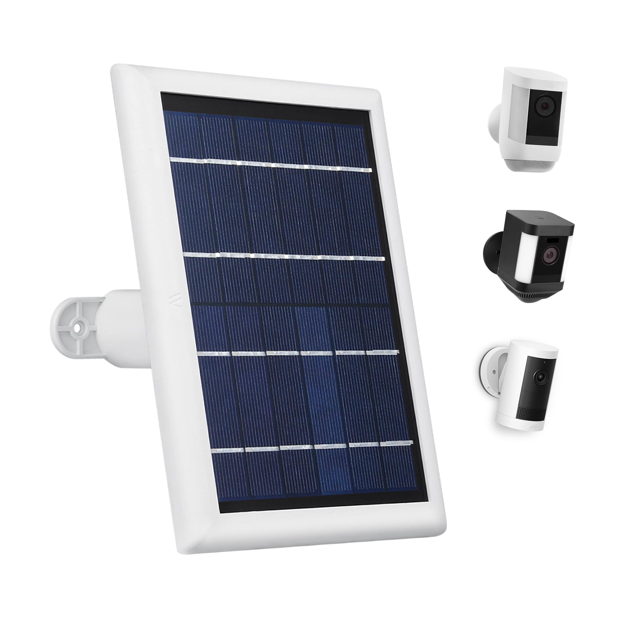 Wasserstein - Solar Panel for Ring Spotlight Cam/Plus/Pro, Battery, Stick Up Cam/Pro, Battery & Outdoor Cam Plus, Battery (1-Pack) - White - Front_Zoom