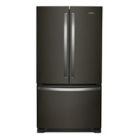 Whirlpool - 25.2 Cu. Ft. French Door Smart Refrigerator with Elevated Deli Drawer - Black Stainless Steel - Front_Zoom