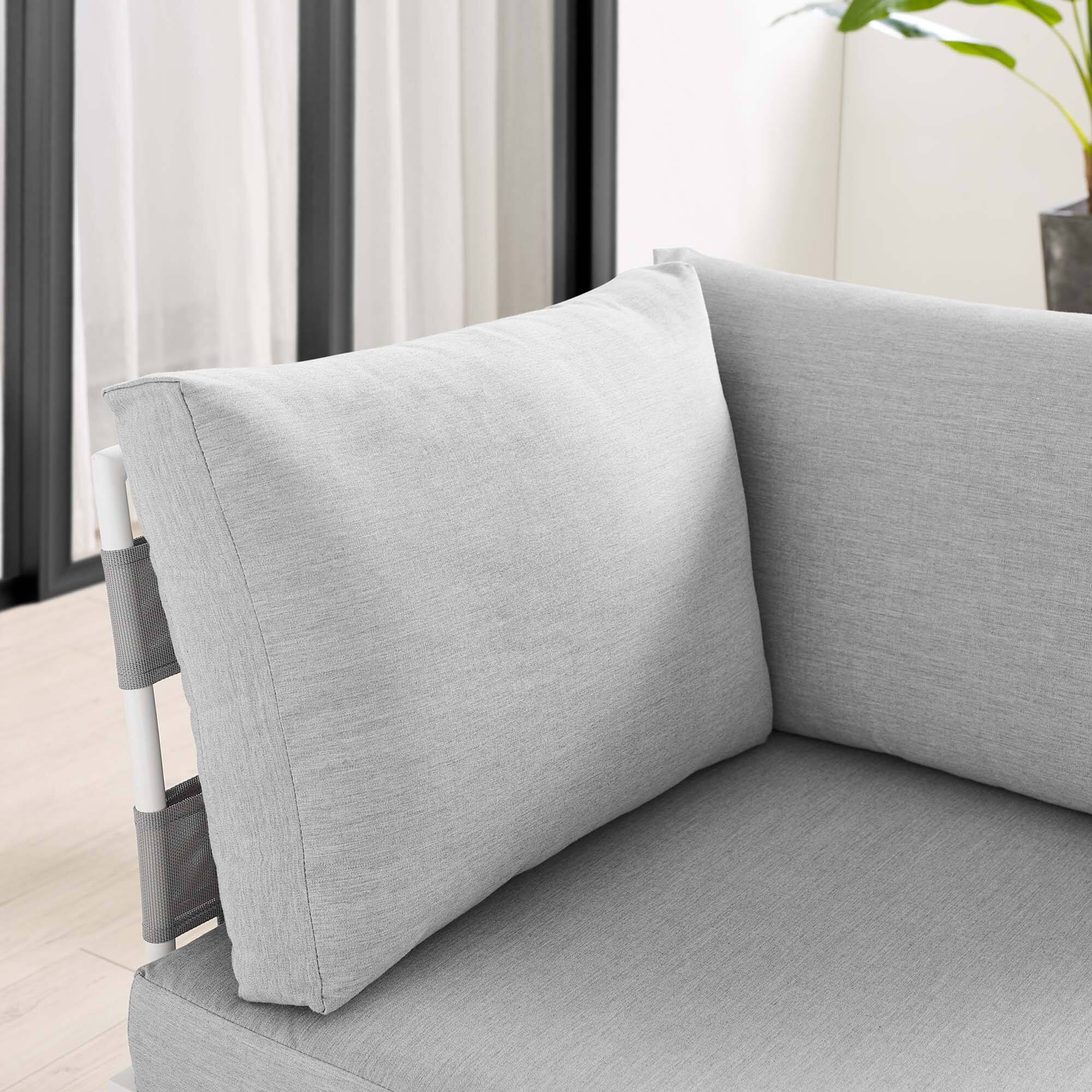Back. Modway - Harmony Sunbrella® Outdoor Aluminum Corner Chair by Modway - Gray Gray.