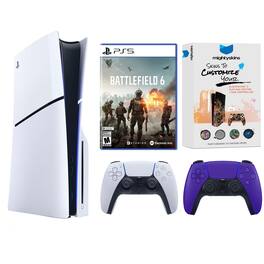 PlayStation 5 Slim Disc Bundle with Battlefield 6, MightySkins Code and Extra Controller - PlayStation 5