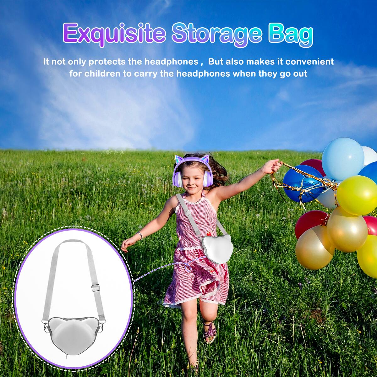Exquisite Storage Bag

It not only protects the headphones, but also makes it convenient for children to carry the headphones when they go out