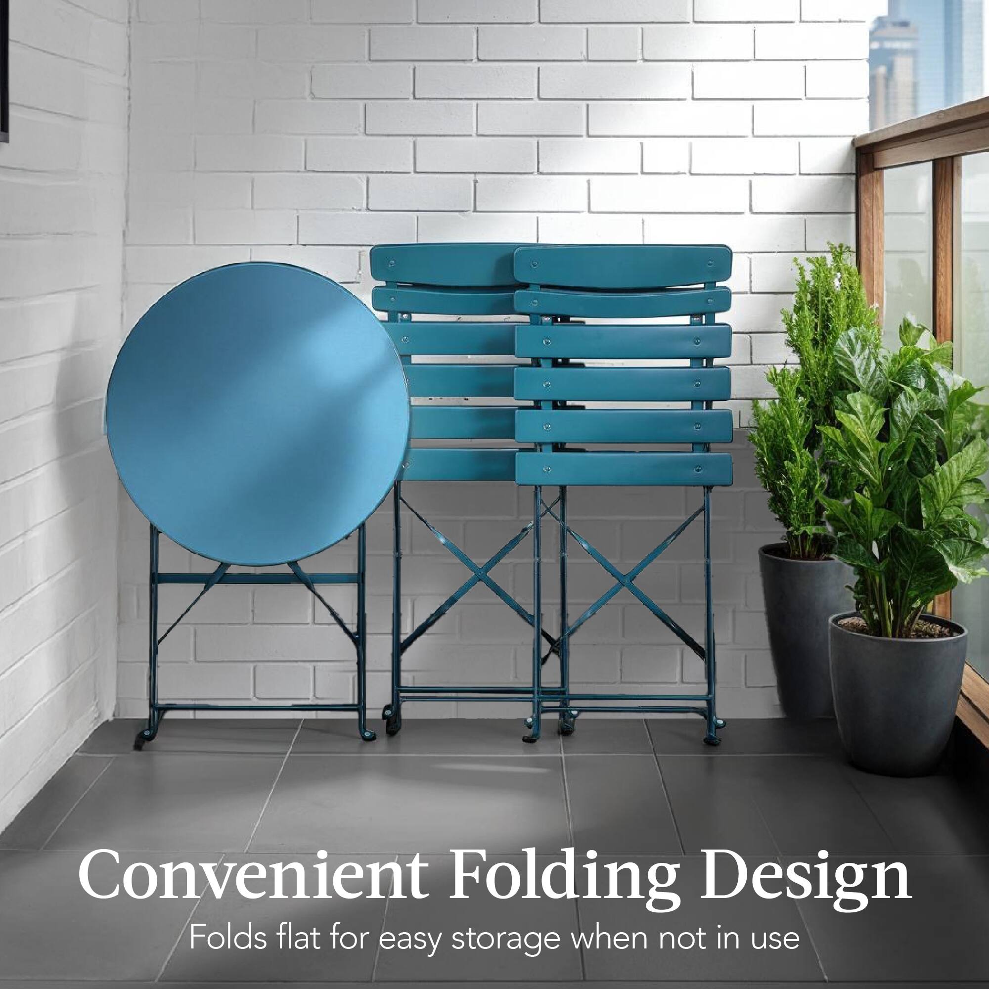 Convenient Folding Design  
Folds flat for easy storage when not in use